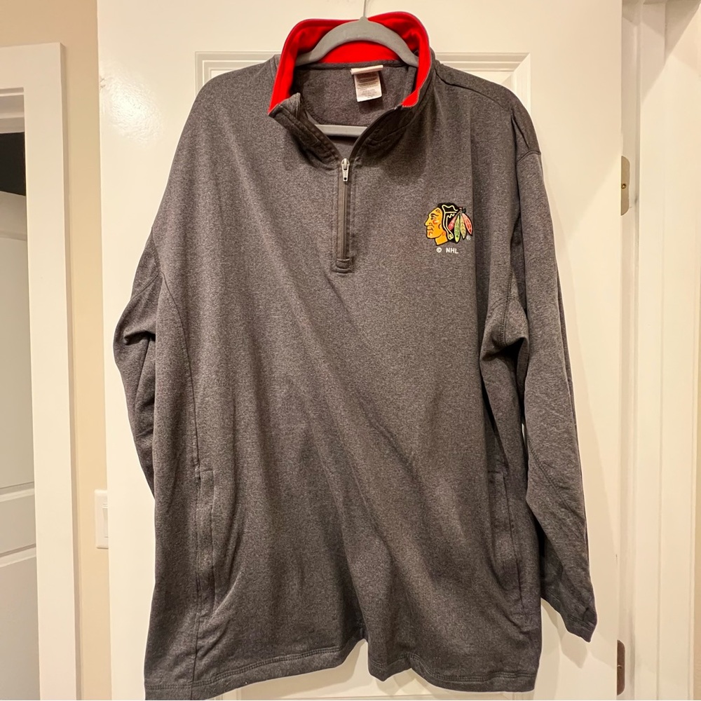 Blackhawks Gray Quarter-Zip Pullover